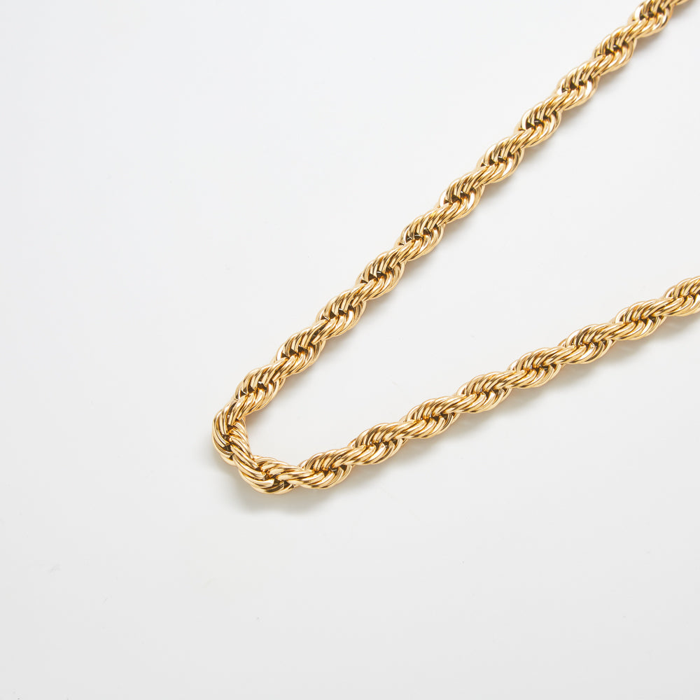 Gold Chunky Rope Chain Necklace