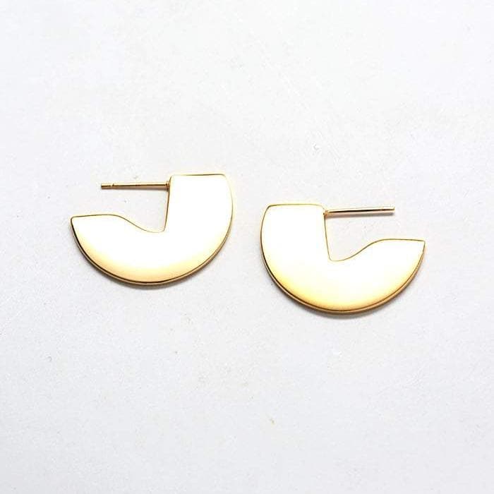 Geometric Mini Semi-Circle Stud Earrings