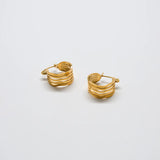 Gold Cut-Out Circle Hoop Earrings