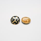 Vintage Monet Abstract Black and Gold Earrings