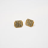 Vintage Monet Pavé Square Earrings