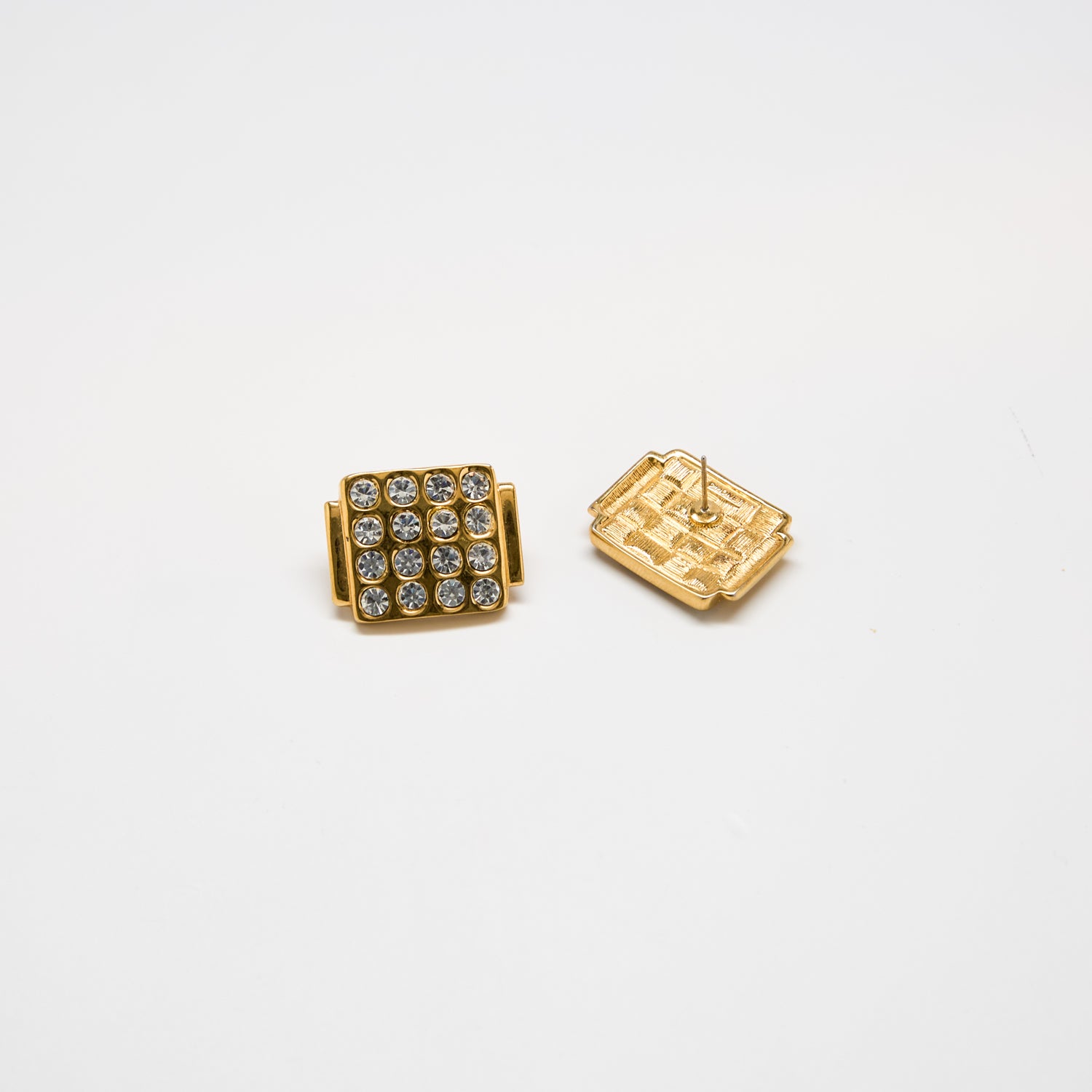 Vintage Monet Pavé Square Earrings