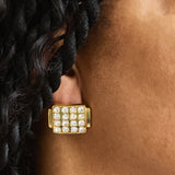 Vintage Monet Pavé Square Earrings