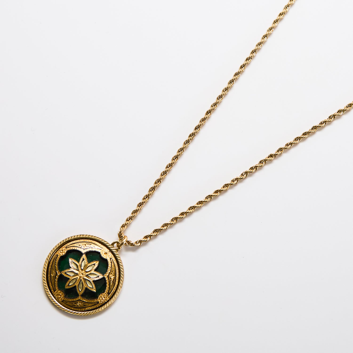 Vintage Flower Medallion Necklace