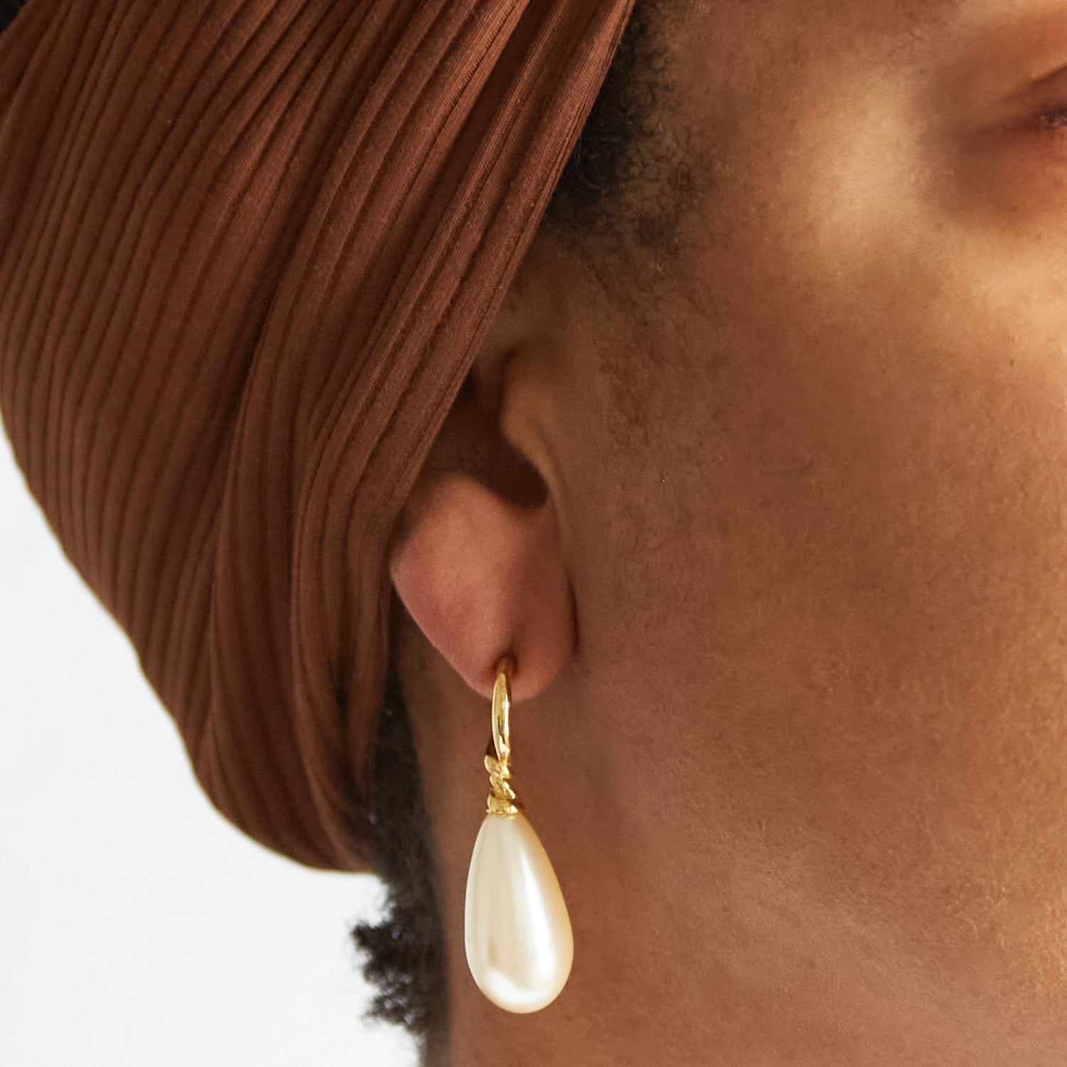 Monet faux Mabe pearl clip earrings - Ruby Lane
