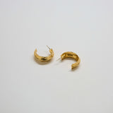 Vintage Ridged Gold Hoop Earrings