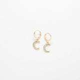 CZ Crescent Moon Huggie Earrings