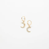 CZ Crescent Moon Huggie Earrings