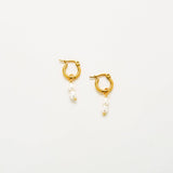 Double Pearl Hoop Earrings