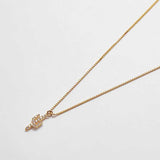 Gold Cactus Pave Necklace