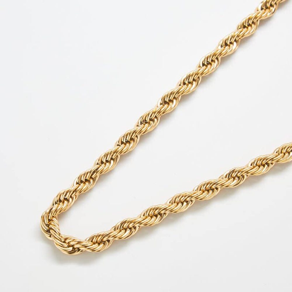 Gold Chunky Rope Chain Necklace