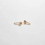 Gold CZ Chain Huggie Earrings