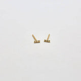 Gold Mini Bead Bar Earrings