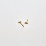 Gold Mini Bead Bar Earrings