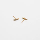 Gold Pavé Bar Stud Earrings