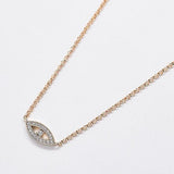 Gold Pave Evil Eye Necklace