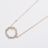 Gold Pave Stone Circle Necklace