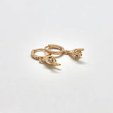 Gold Peace Huggie Earrings