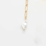 Gold Pearl Chain Jacket Earrings