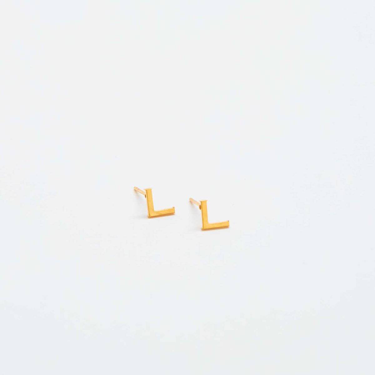 Gold Initial Earrings