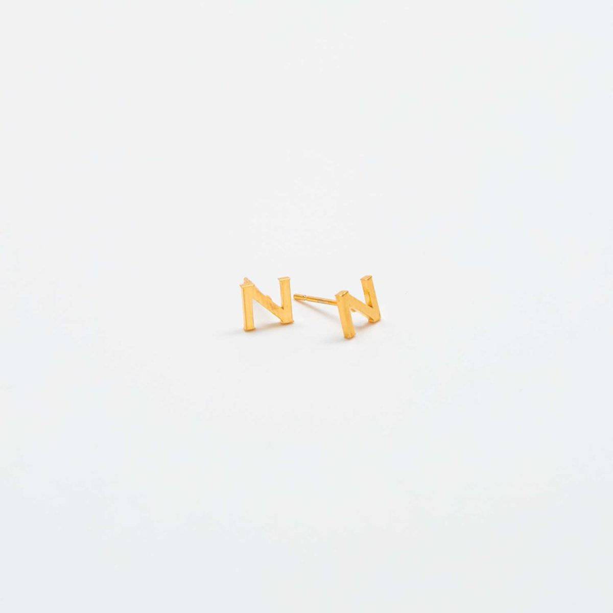 Gold Initial Earrings