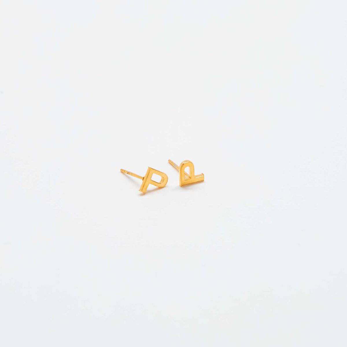 Gold Initial Earrings