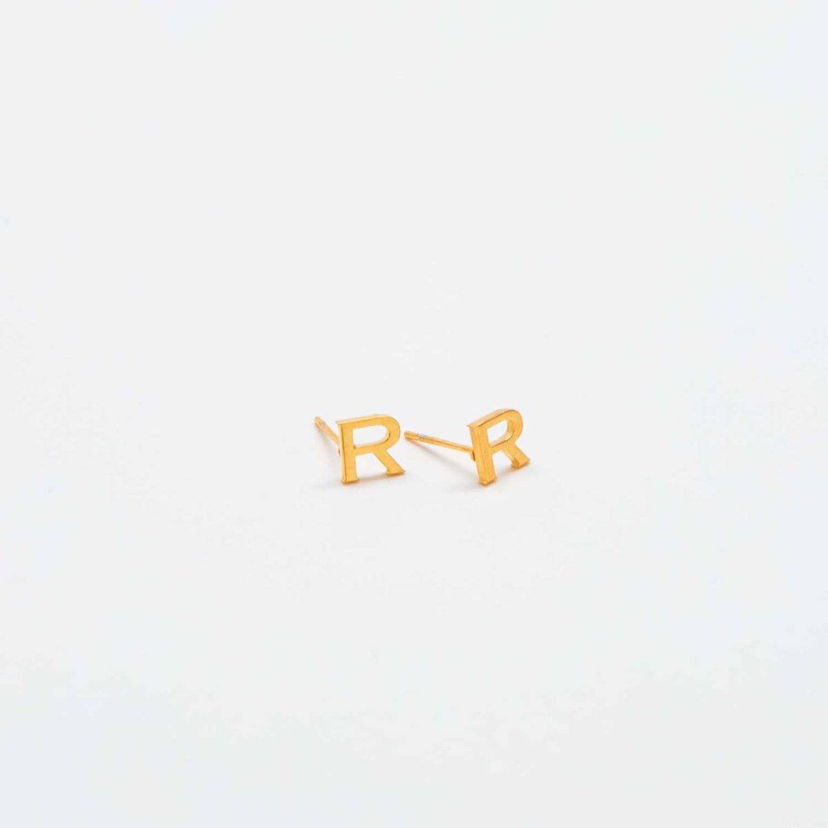 Gold Initial Earrings