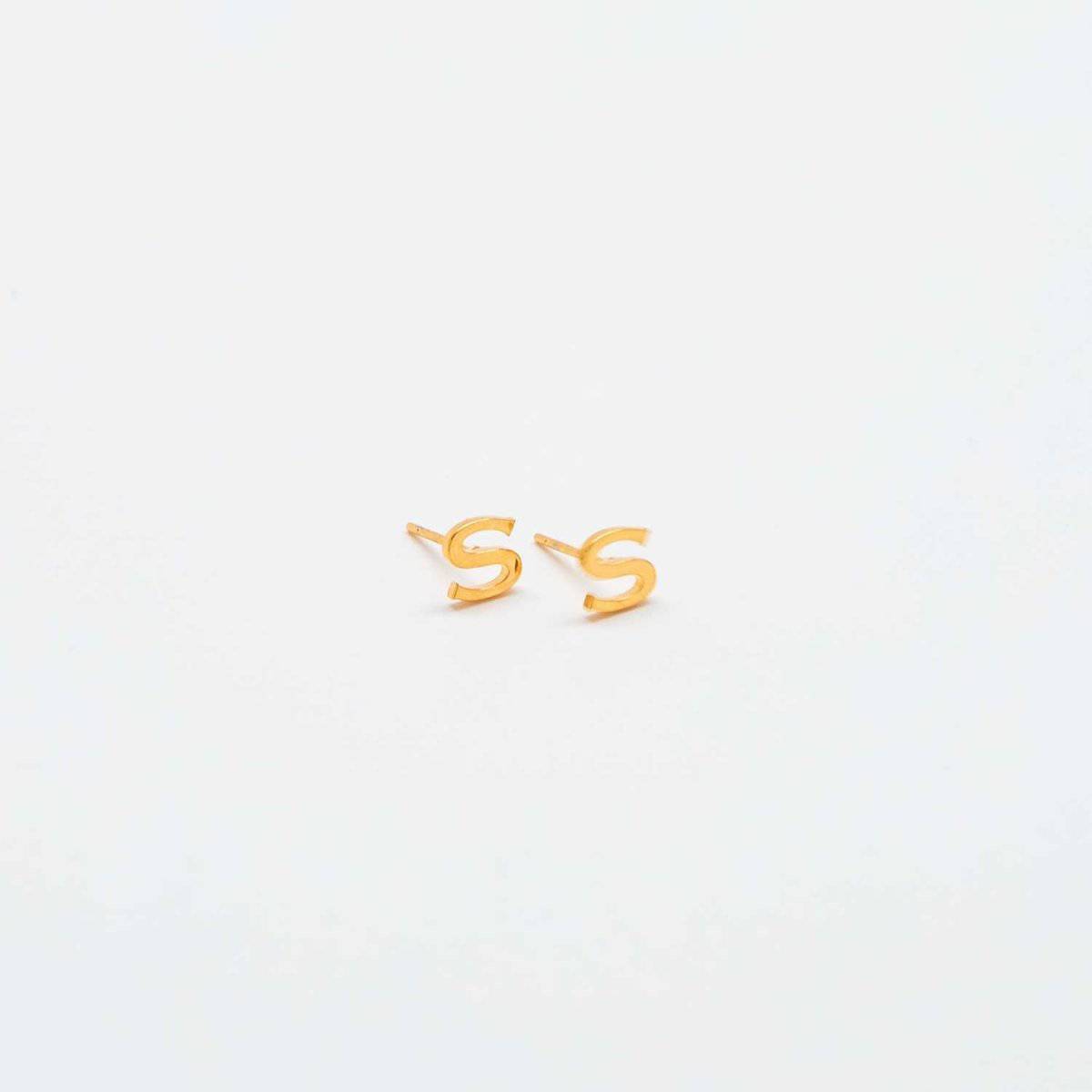 Gold Initial Earrings