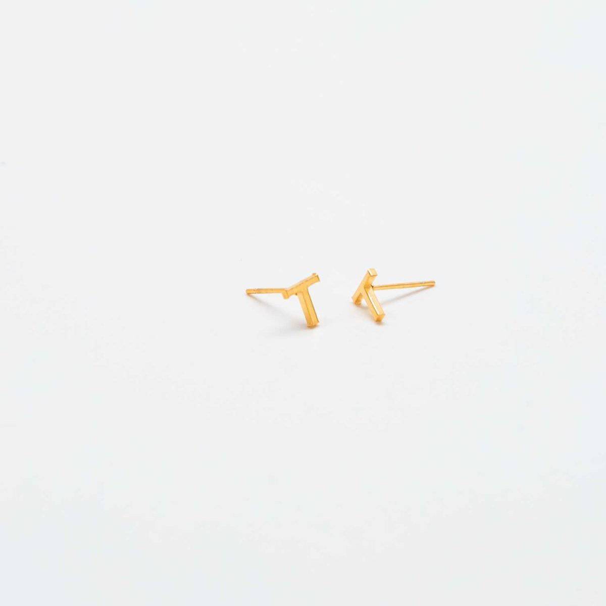 Gold Initial Earrings