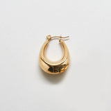 Gold Oval Hoop Earrings