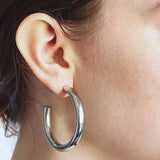 Medium Silver Hoop Earrings