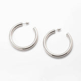 Medium Silver Hoop Earrings