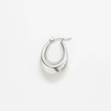 Silver Oval Hoop Earrings