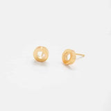 Gold Circle Outline Stud Earrings - Imperfect