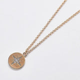 Gold Coin Pave Star Necklace