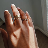 Gold Geo Wide Bar Ring - Imperfect