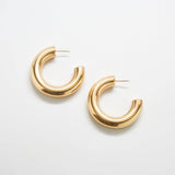 Gold Medium Chunky Hoop Earrings - Imperfect