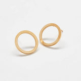 Gold Open Circle Stud Earrings - Imperfect