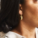 Gold Oval Hoop Earrings - Imperfect