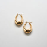 Gold Oval Hoop Earrings - Imperfect