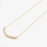 Gold Pave Curved Bar Necklace