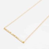 Gold Tiny Hammered Bar Necklace