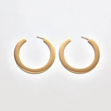 Medium Gold Flat Hoop Earrings - Imperfect