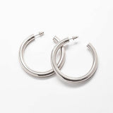 Medium Silver Hoop Earrings - Imperfect