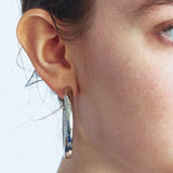 Medium Silver Hoop Earrings - Imperfect