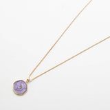 Purple Crescent Moon Medallion Necklace