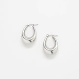 Silver Oval Hoop Earrings - Imperfect