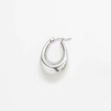 Silver Oval Hoop Earrings - Imperfect