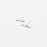 Silver Slim Bar Earrings - Imperfect