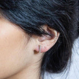 Silver Slim Bar Earrings - Imperfect